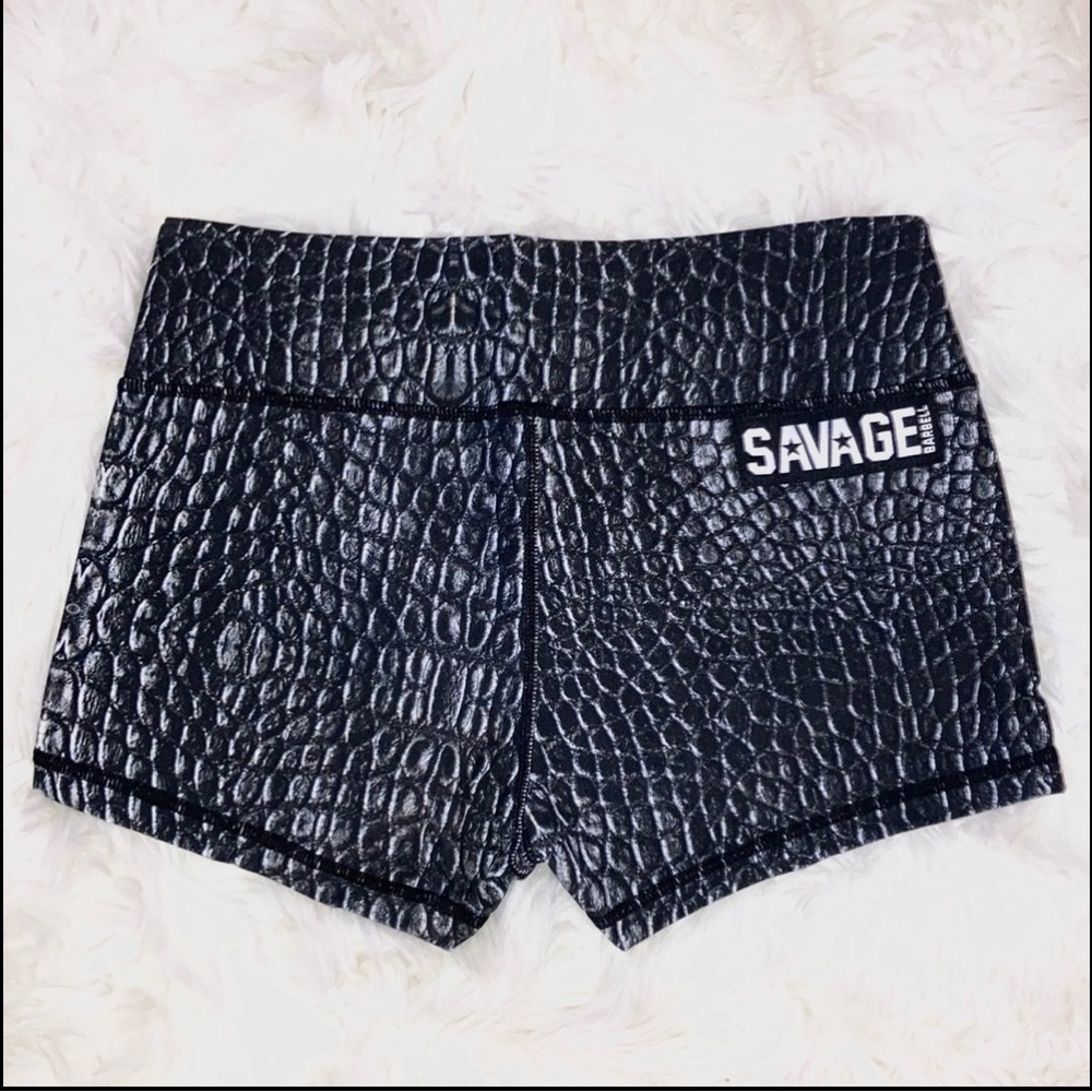 SAVAGE BARBELL Snake Reptile Croc Shorts L